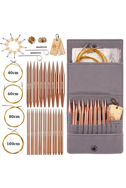 Knitting Needle Set Aluminum, Lightweight and Durable, For Beginners & Professionals