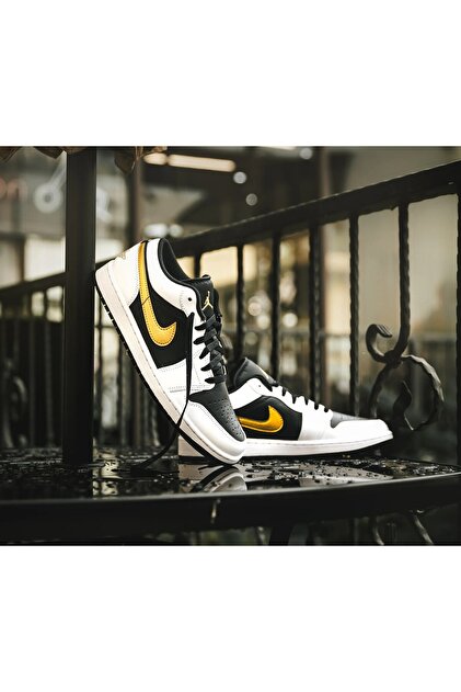 Nike AİR JORDAN 1 LOW WHITE/GOLD SWOOSH-SPORTXOUTLET - Fiyatı
