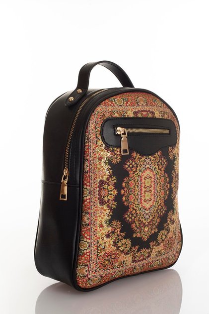Ethnic Woven Patterned Faux Leather Casual Women's Backpack