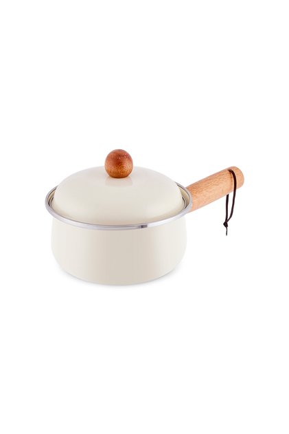 Elvin Emaye Kapaklı Sosluk Krem 14 cm