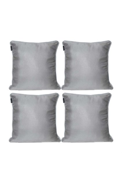 4-Piece Shiny Ribbed Cushion Cover Brown-White