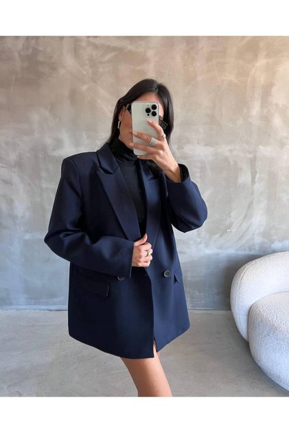 Women's Polyviscos Woven Two Button Blazer Jacket