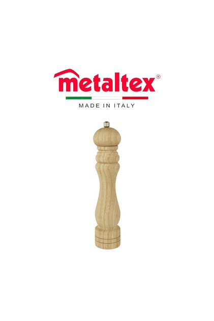 Salt & Pepper Spice Mill, 26cm Ceramic Grinder – Rubberwood Body with Chromed Metal Accents