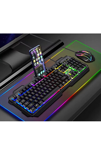 Zeiron T450 Suspanded Cool Q Türkçe Işıklı RGB Klavye Mouse Set