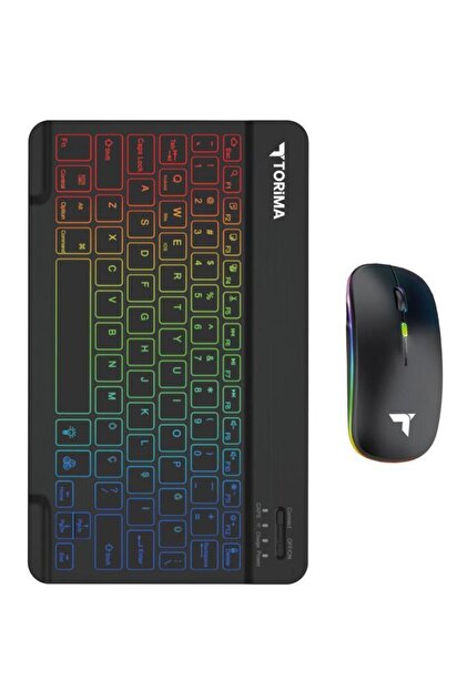 Torima Kablosuz Klavye Mouse Seti Rgb Işıklı Şarj Edilebilir TMK