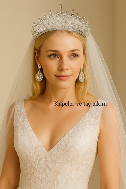 Bindalli kaftan, svadbeni set kruna i minđuša