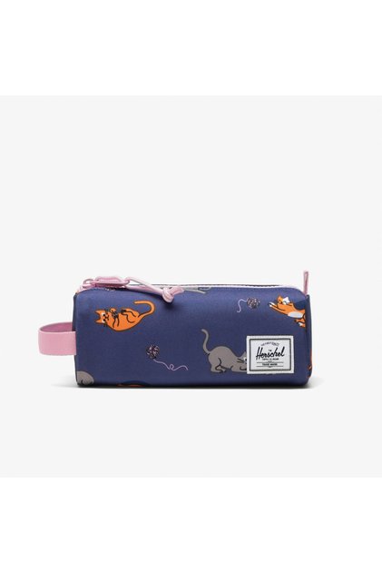 Herschel Settlement Playing Cats Children's Blue Pencil Case