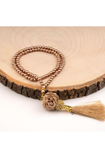 Mini Stone Rose Prayer Beads Gold (99 Pieces - 6mm)