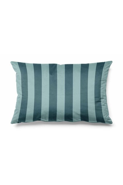 Rectangular Striped Throw Pillow Cover Double-Sided Printed 50*30 cm - Petrol Blue