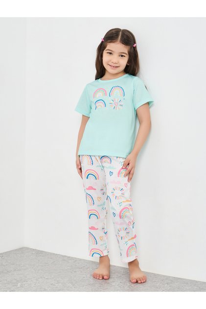 Graphic Print T-Shirt and Pyjama Set