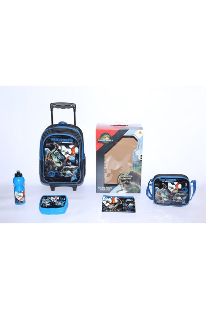 5 in 1 Value Pack-16" TrolleyBag with LunchBox,Lunchbag,WaterBottle and PencilCase