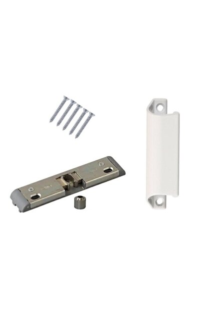 Kit sistem de inchidere usa balcon,SOLIDON, cu bila si maner tip scoica alb, falt profil 13mm