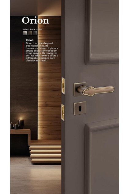 Orion (with Wc Latch) - Room Door Handle Square Rosette Right Left Suitable Interior Home Door Handle Handles-A103Matte