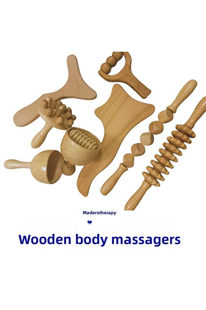 8-piece Wooden Maderotherapy Anti-cellulite Master Set
