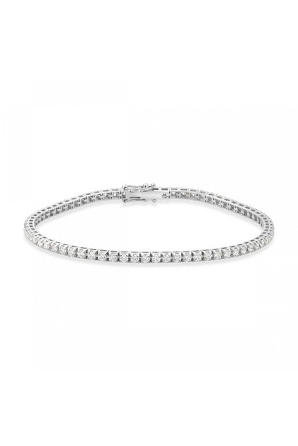 Bratara Tennis Aur Alb 18K cu Diamante Naturale de 2.19 Carate