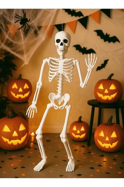 Cadılar Bayramı İskelet Figürlü Halloween Parti Dekoru 90 cm
