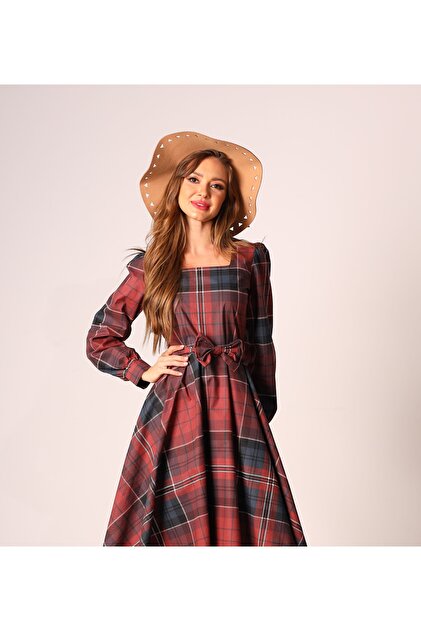 Coutume Plaid Flare Dress Shop Plaid Fit & Flare Dress with Crew