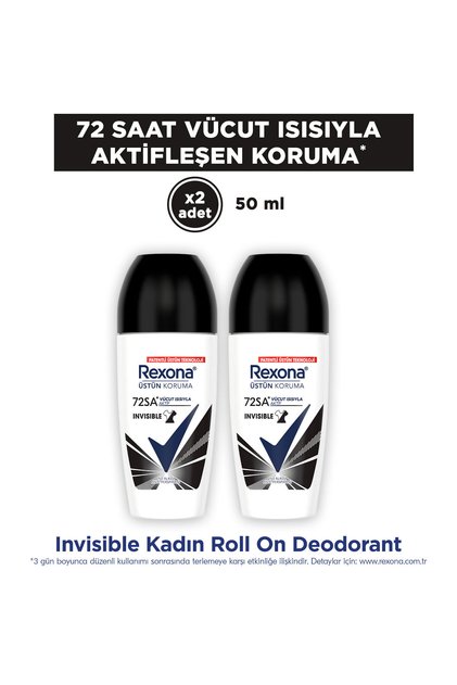 Üstün Koruma Kadın Roll On Deodorant Invisible 50 ml x2