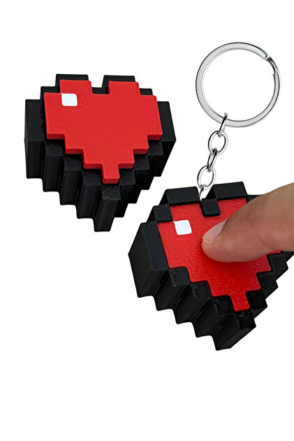 Cosmic Star Minecraft Piksel Kalp Anahtarlık Çanta Süsü Charm