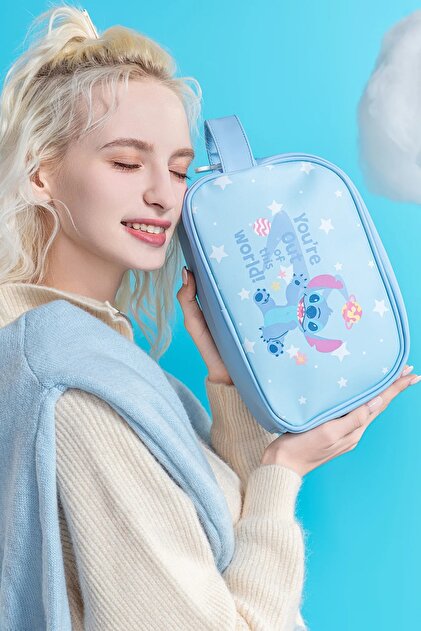 Miniso Disney Lisanslı Stitch Kozmetik Çantası – Taşıma Saplı ve