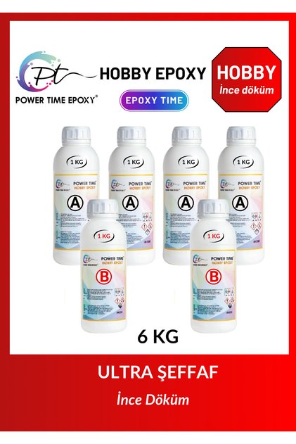 6 Kg Hobi Epoxy/ Ultra Şeffaf Ve Parlak Epoksi Reçine Ince Döküm