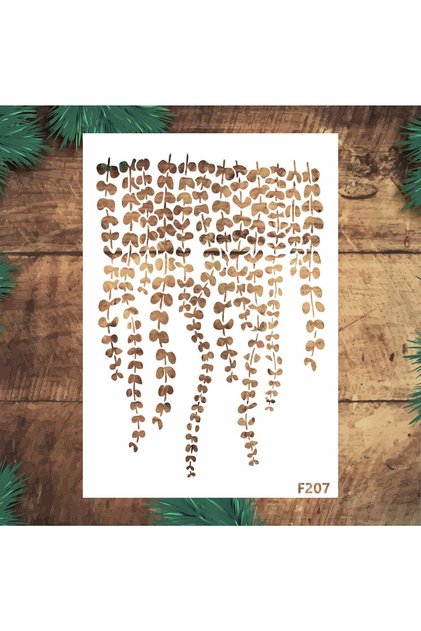 Stencil Tasarım F207 Sarmaşık- Dekoratif Duvar, Eşya, Fayans,Kumaş Boyama Şablonları