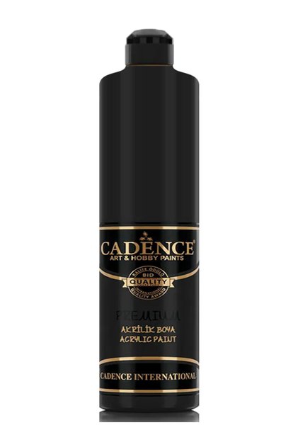 Siyah Akrilik Boya -(Ham Yüzeyler İçin) Cadence Premium Akrilik Boya 0002 Siyah 500ML
