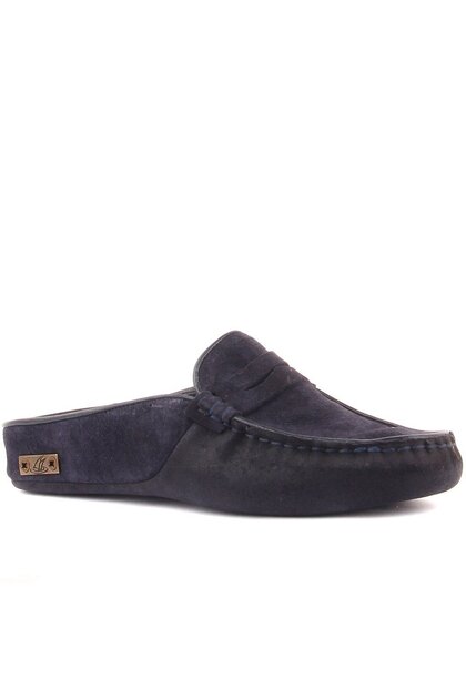 - Navy Blue Suede Women's House Slippers 109-557-X
