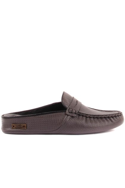 - Gray Leather Printed Women's House Slippers 109-557-X