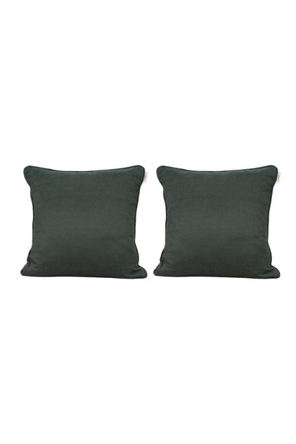 2-Pack of Cushion Cover Piped Decorative Bohemian Soft Sofa Backrests That Can Be Punched as a Gift in Green