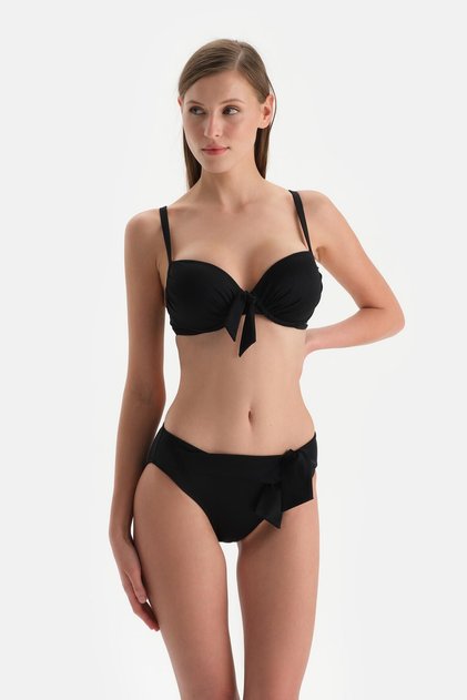 Black Bikini Bottom - Low Waist Design