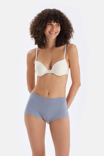Buz Mavisi Dantel Detaylı Boyshort Külot