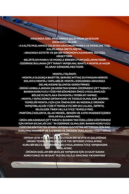 ACK Dizayn BMW E46 ARACA ÖZEL ÜRETİM KROM YAN KAPI ÇITASI A+