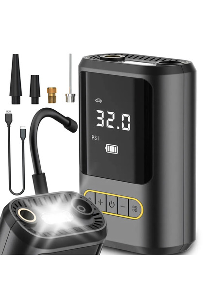 Pompă de aer inteligentă wireless pentru mașini electrice, multifuncțională, cu afișaj digital LCD