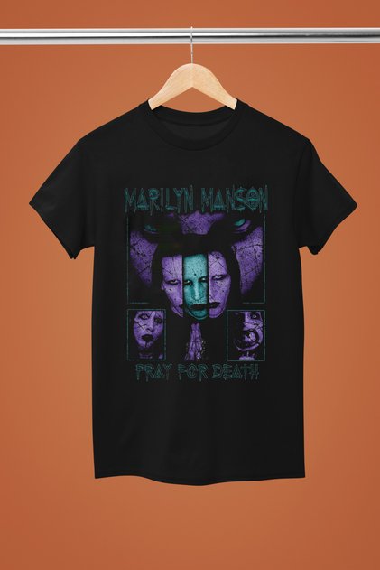 MAGORS MARILYN MANSON BASKILI PAMUKLU KISA KOLLU REGULAR KALIP