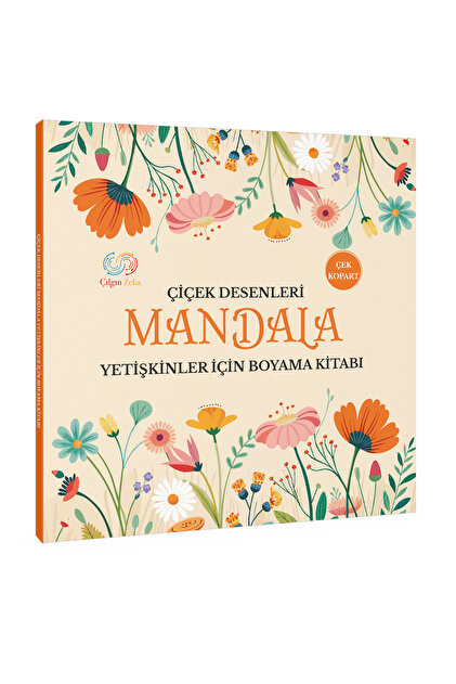 Çiçek Desenleri Yetişkinler İçin Mandala Boyama Kitabı