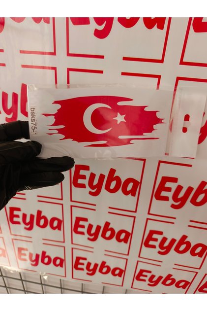 Turkish Flag 16X7 cm Print 1 Piece Color Printing Sticker, Bicycle, Caravan, Automobile, Children