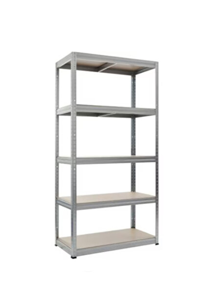 Raft metalic 5 polite MDF 180x60x30cm, 100 kg/polita, montaj fara surub, prin clipsare