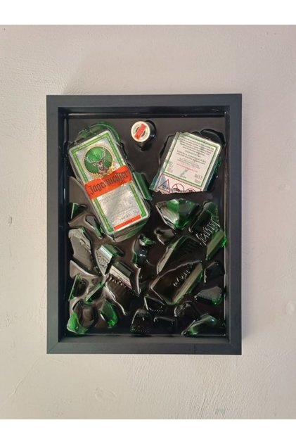 Cam Şişe Kırıksanat Epoksi Tablo