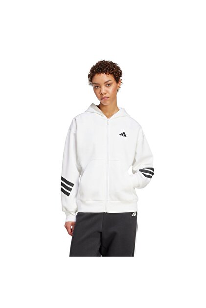 adidas W FI 3S FZ HD Kadın Beyaz Sweatshirt JW7803 - Fiyatı, Yorumları
