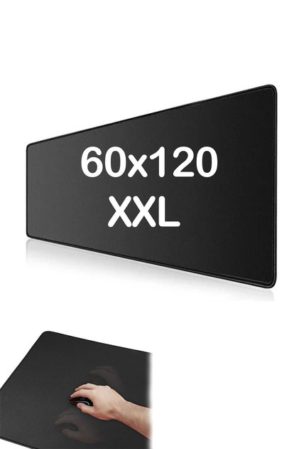 Gaming Mouse Pad Siyah 60x120 Cm Uzun Masa Matı Ev Ofis Klavye Mause Altlığı Oyuncu Aksesuar