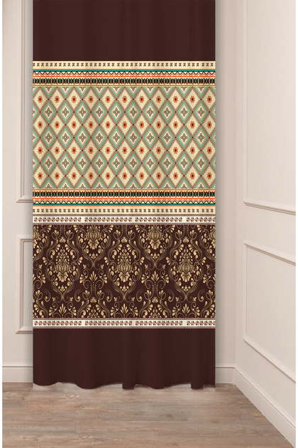 Authentic, Anatolian, Ethnic Patterned Special Design Digital Printed (Single Wing) Modern Stylish Background Curtain