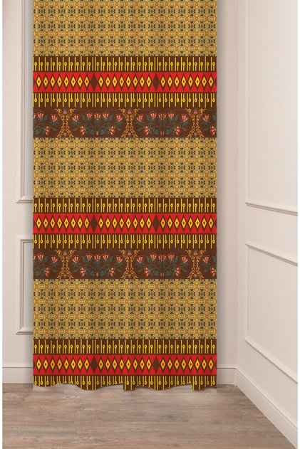 Authentic, Anatolian, Ethnic Patterned Special Design Digital Printed (Single Wing) Modern Stylish Background Curtain