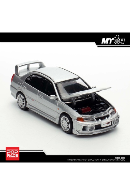 pop race 1 /64 Mitsubishi Lancer Evolution IV Steel Silver