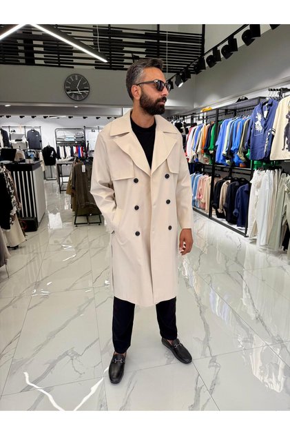 ÇİFT DÜĞME TRENÇKOT