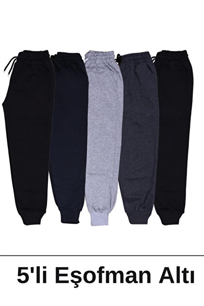 5'Lİ DÜZ BASKISIZ JOGGER ÇİFT CEPLİ ERKEK ÇOCUK EŞOFMAN ALTI