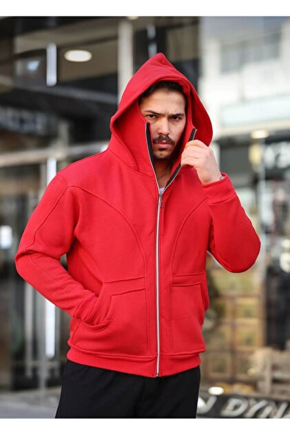 legends butik Unisex Kar Maskeli Oversize Full Fermuarlı Hırka