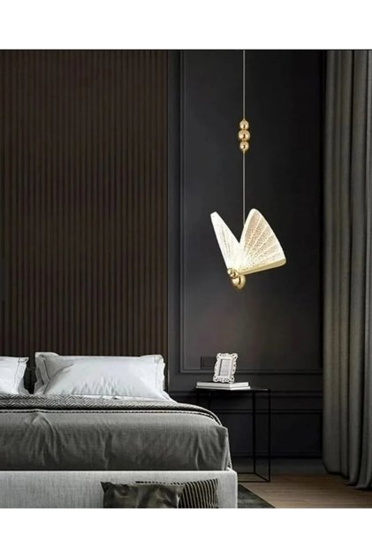 Butterfly pendant light, gold color