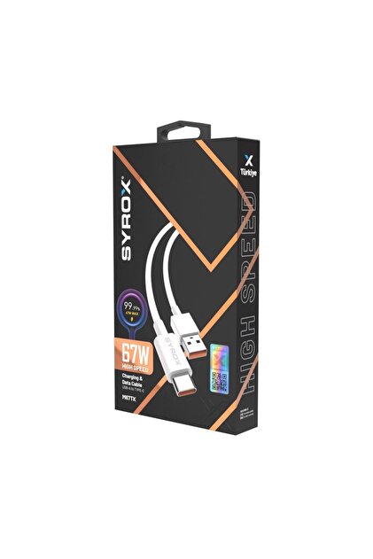 Syrox Gan65 Type-c & Usb Giriş Başlık & Type-c Kablo 65w Süper