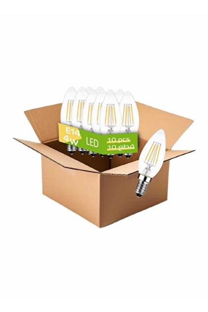 Bulb (Chandelier) 4 Watt LED Transparent Set of 10 Bulbs Yellow MB